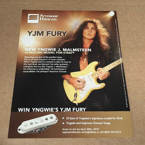 Yngwie Malmsteen - SEYMOUR DUNCAN PICKUPS - Print Ad - 2010 - Picture 1 of 1